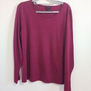 Talbots Merino Wool Sweater Burgundy Long Sleeve Womens size LARGE NEW